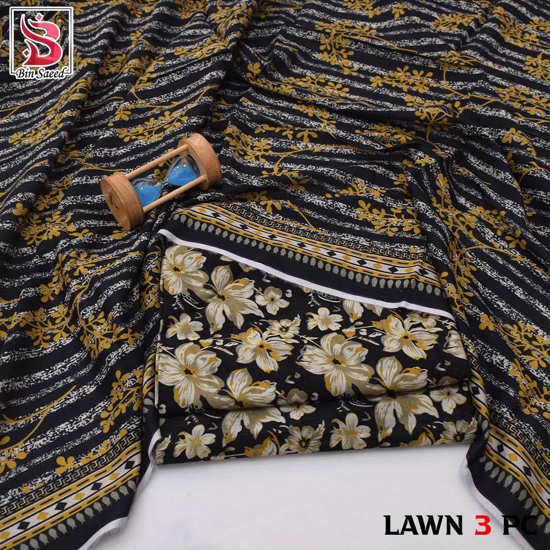 Bin Saeed Lawn 3-Piece Digital Printed