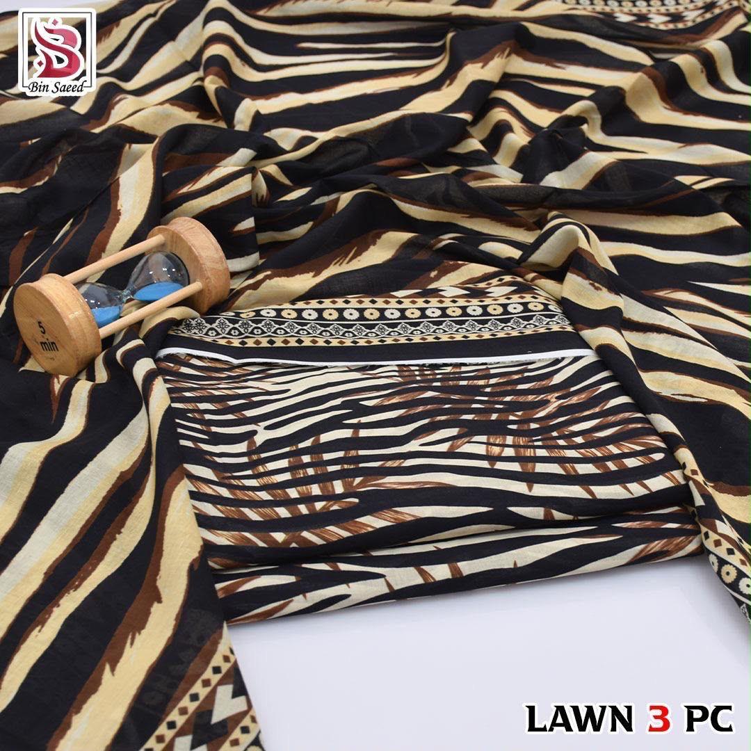 Bin Saeed Lawn 3-Piece Digital Printed