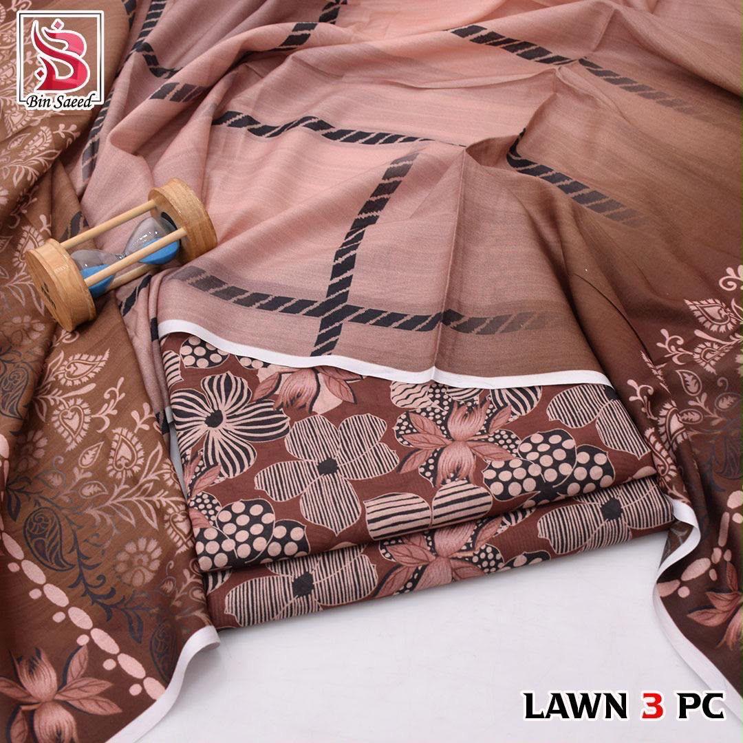 Bin Saeed Lawn 3-Piece Digital Printed