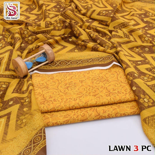Bin Saeed Lawn 3-Piece Digital Printed
