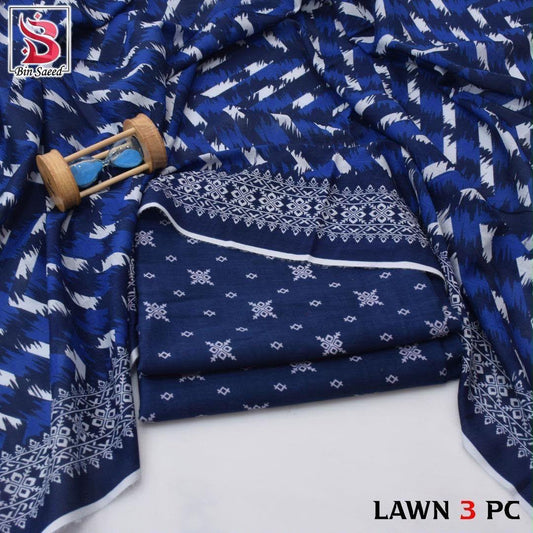 Bin Saeed Lawn 3-Piece Digital Printed