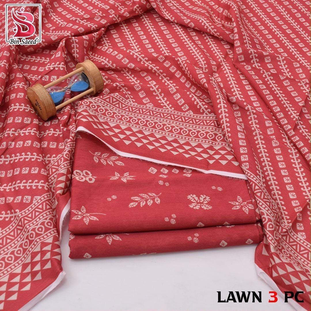 Bin Saeed Lawn 3-Piece Digital Printed