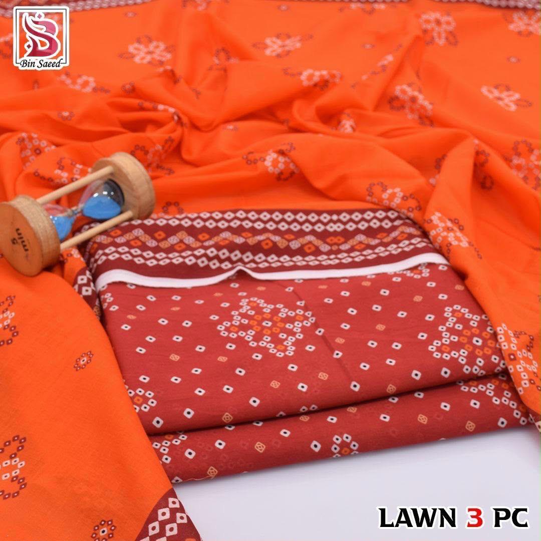 Bin Saeed Lawn 3-Piece Digital Printed
