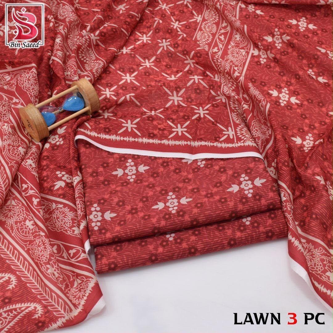 Bin Saeed Lawn 3-Piece Digital Printed