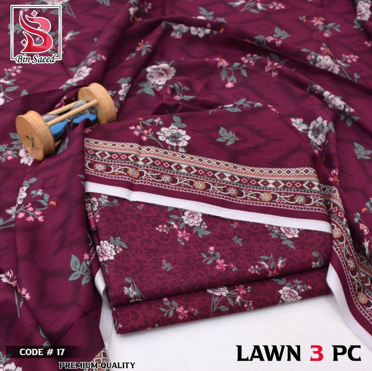 Bin Saeed Lawn 3-Piece Digital Printed