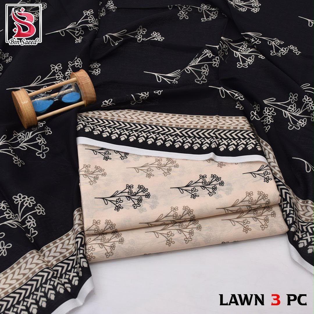 Bin Saeed Lawn 3-Piece Digital Printed