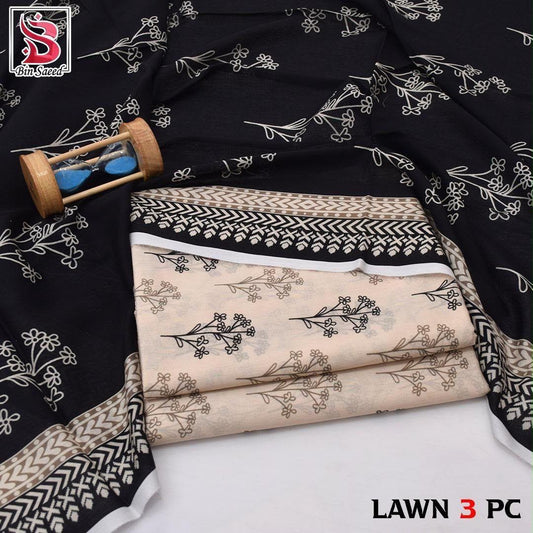 Bin Saeed Lawn 3-Piece Digital Printed