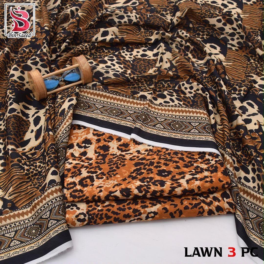 Bin Saeed Lawn 3-Piece Digital Printed