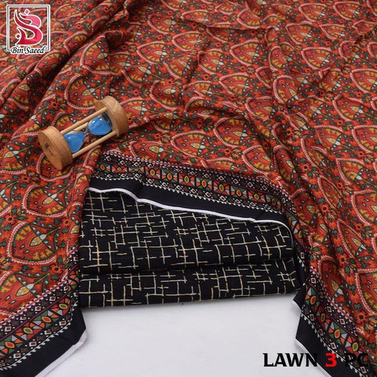 Bin Saeed Lawn 3-Piece Digital Printed
