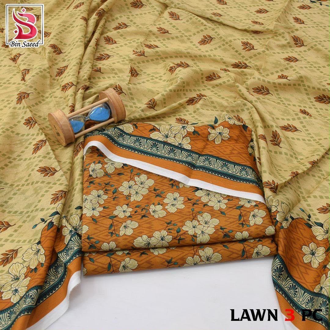 Bin Saeed Lawn 3-Piece Digital Printed