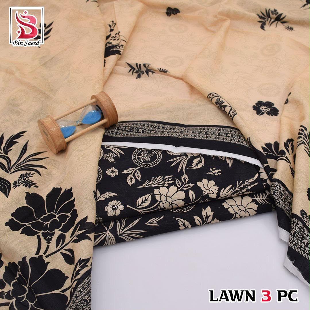 Bin Saeed Lawn 3-Piece Digital Printed