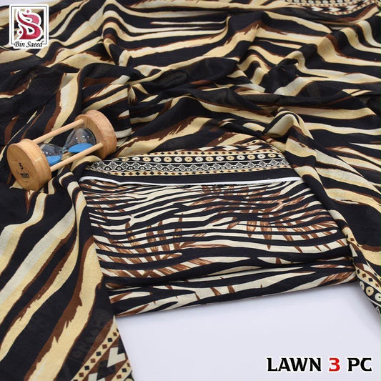 Bin Saeed Lawn 3-Piece Digital Printed