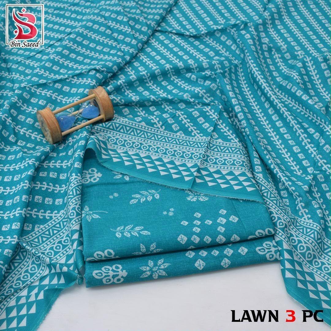 Bin Saeed Lawn 3-Piece Digital Printed