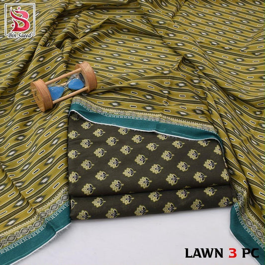 Bin Saeed Lawn 3-Piece Digital Printed