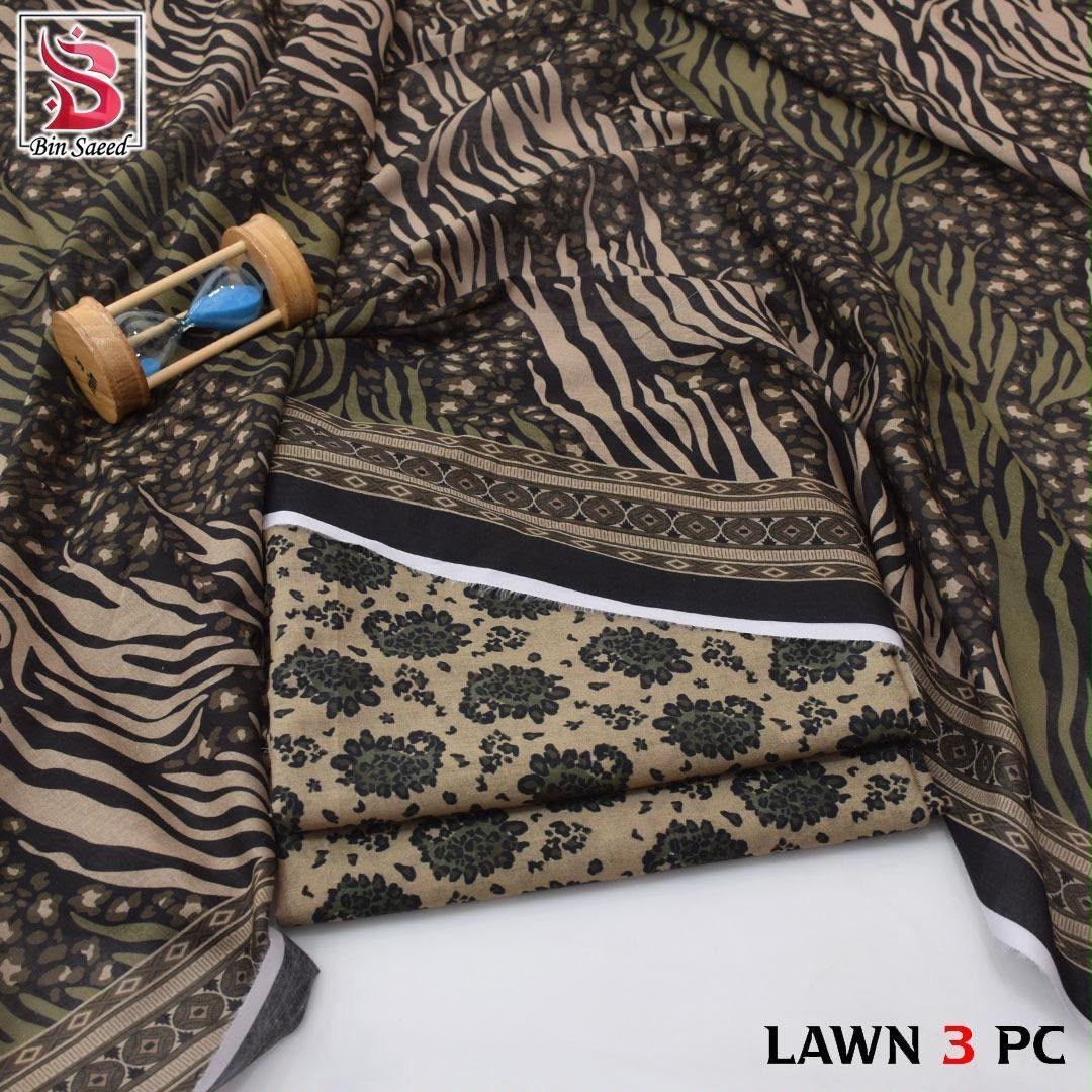Bin Saeed Lawn 3-Piece Digital Printed