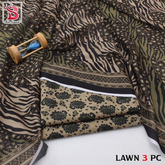 Bin Saeed Lawn 3-Piece Digital Printed
