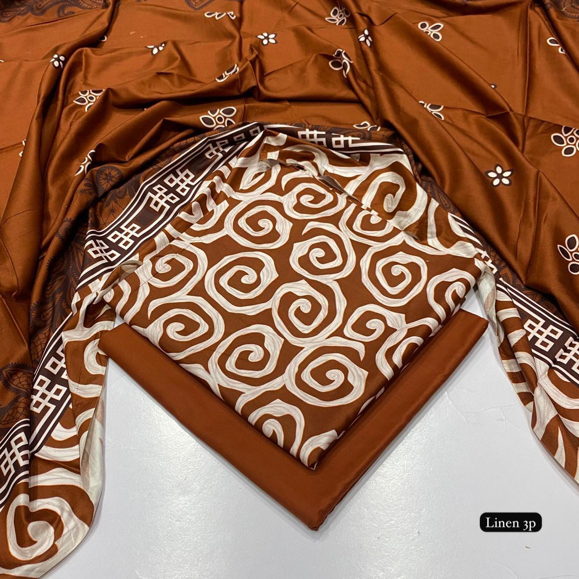 Al Karam linen 3 piece Allover printed