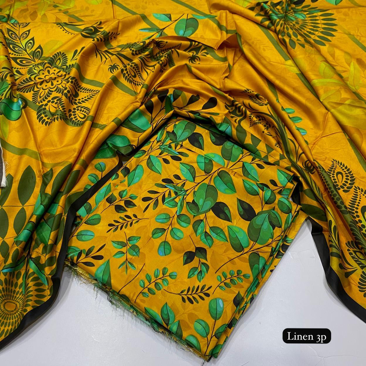 Al Karam linen 3 piece Allover printed